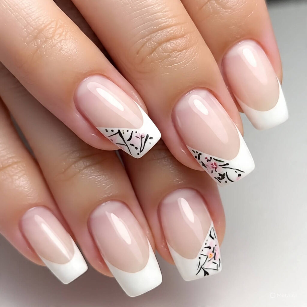 Micro French Tips nail art