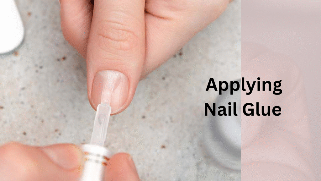 Applying Nail Glue to fix broken nail